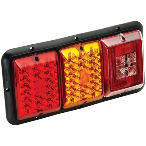 Bargman Triple Trailer Taillight Horizontal Mount Series W Red