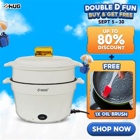 Hug Multifunctional L Mini Electric Hot Pot Cooker Nonstick Frying