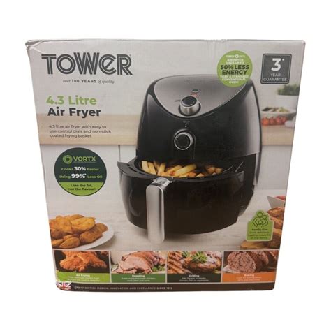 Tower T17021 43l Manual Air Fryer 1500w Rapid Air Circulation New Sealed 5056032925489 Ebay