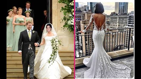 This Is What Meghan Markles First Wedding Dress Looked Like Youtube