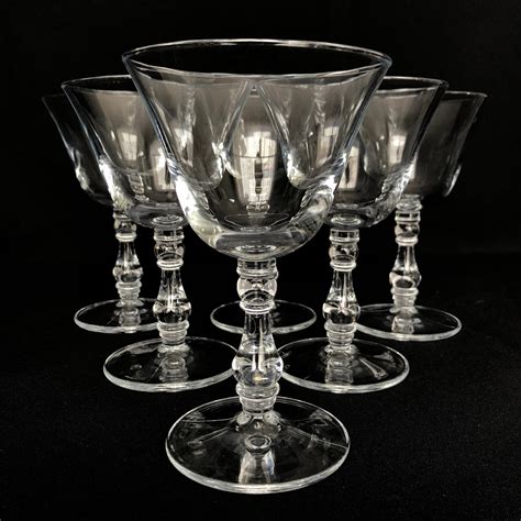 6 Vintage Flared Rim 9oz Wine Or Cocktail Glasses Vintage Etsy