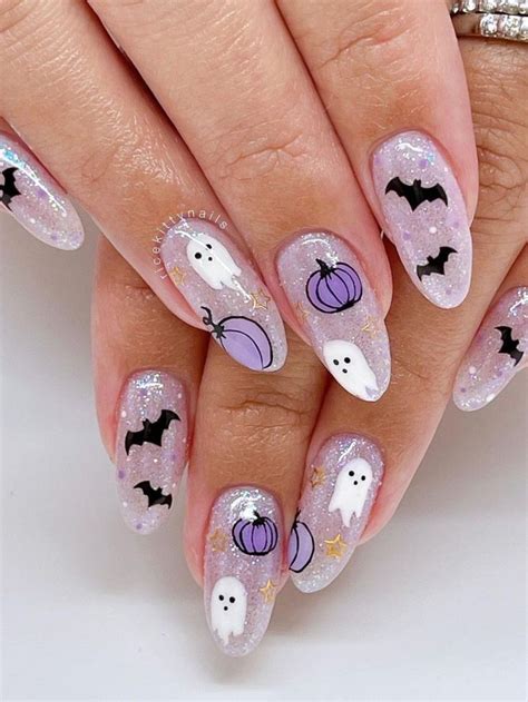 Ghost Nails 35 Spooky Cute Designs And Ideas Cute Halloween Nails