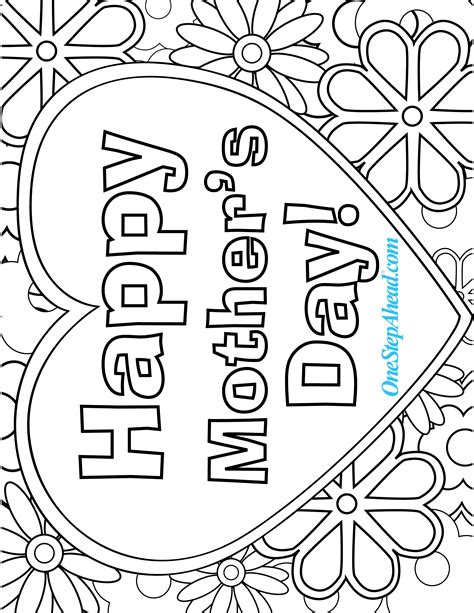 Printable Mothers Day Cards To Color