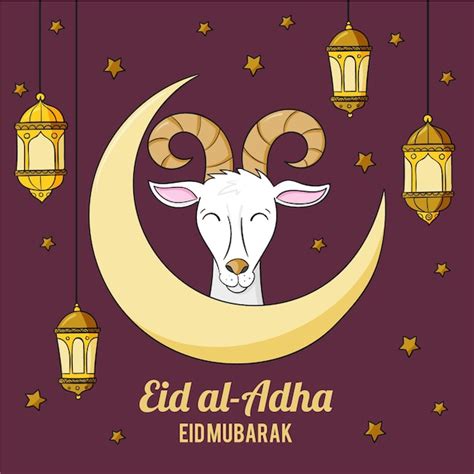 Premium Vector Hand Drawn Eid Al Adha Illustration