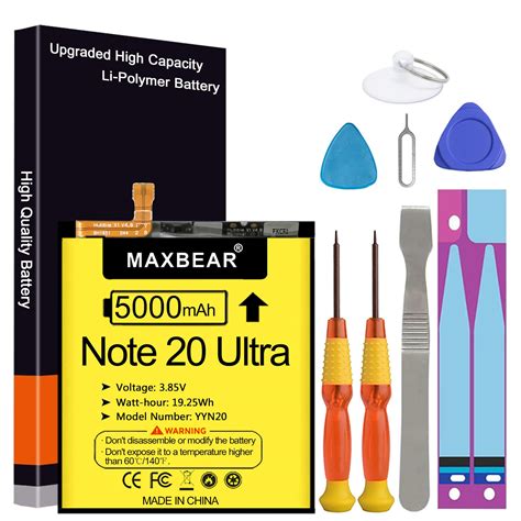 Buy Maxbear Galaxy Note 20 Ultra Battery Upgraded 5000mah 3 85v Li