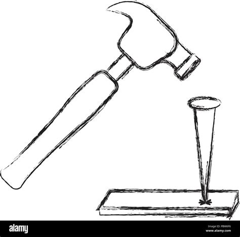 Hammer And Nail Black and White Stock Photos & Images - Alamy