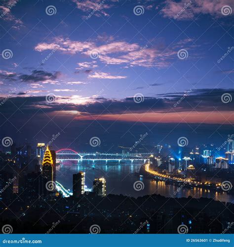 Night Scene Of Chongqing Stock Image Image Of Asia District 26563601