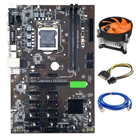 For B Btc Mining Motherboard Lga Ddr With Cooling Fan Sata