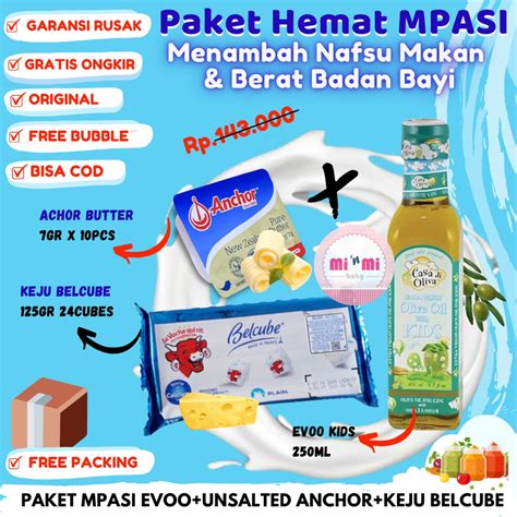 Jual Paket Mpasi Evoo Casa Di Olivia Keju Belcube Anchor Butter