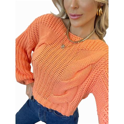 Cropped Tricot Trico Gola Canoa Inverno Manga Longa Tendencia Shopee