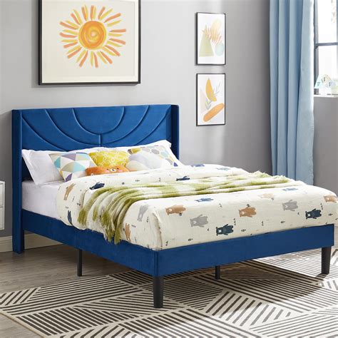 Amazon Vecelo Queen Size Upholstered Platform Bed Frame With