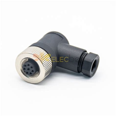 M Field Wireable Connector A Code Right Angle Pin Female Non Shield