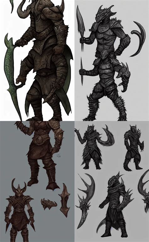 Dragonborn Character Design Concept Art Stable Diffusion