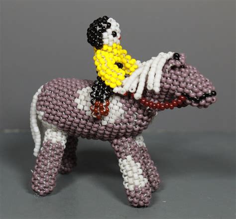 Zuni Beaded Horse And Rider Rolanda Booqua Etsy
