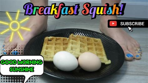 Breakfast Crush Waffles Syrup And Eggs Asmr Fetish 18 Pov Barefoot