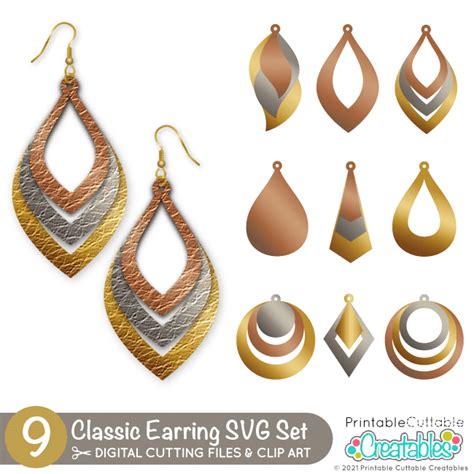 Drawing Illustration Earring Svg Earring Cut File Earrings Dxf Wood