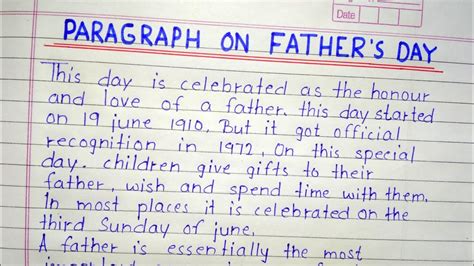 Paragraph On Fathers Day Short Paragraph About Father S Day In