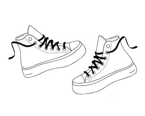 Chaussures De Sport Ou Baskets Illustration Vectorielle De Doodle