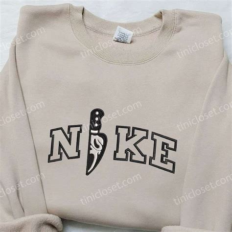 Ghostface Knife X Nike Embroidered Sweatshirt Scream Movie Embroidered