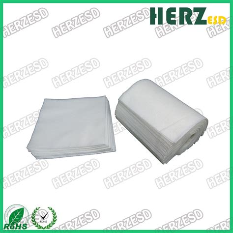 White Color Clean Room Wipes Cleanroom Polyester Wipes Class Oem