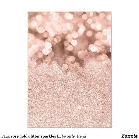 A Pink Glitter Card With The Text Faux Rose Gold Glitter Sparkles By