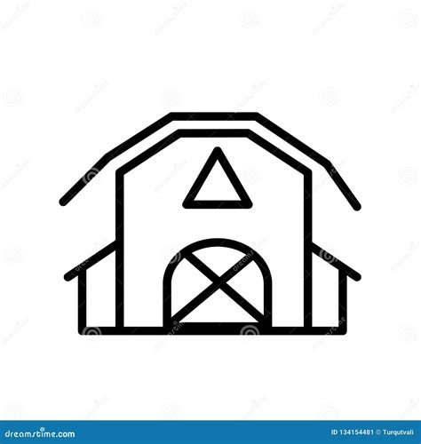 Barn Icon Vector Isolated On White Background Barn Sign Line Or