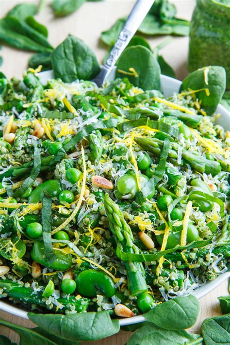 Asparagus And Pea Spinach Pesto Quinoa Salad Recipe On Closet Cooking