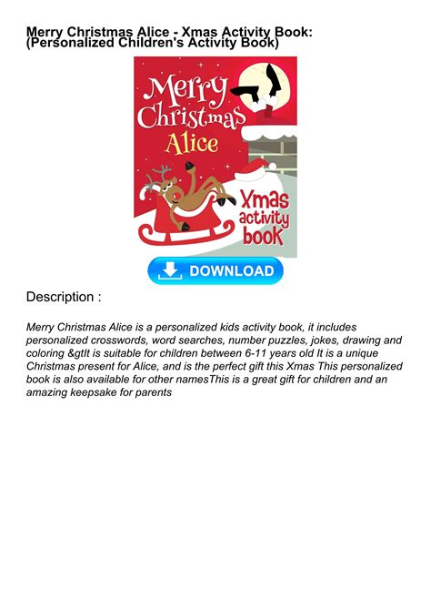 ⚡download⚡book Merry Christmas Alice Xmas Activity Book