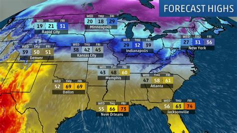 Temperatures in Northern Plains Over 20 Degrees Below Average - Videos ...