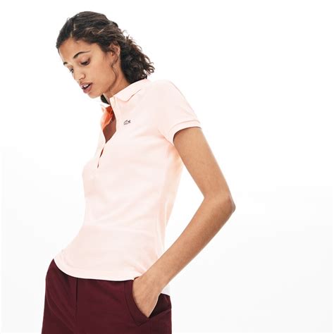 Womens Lacoste Slim Fit Stretch Mini Cotton Piqué Polo Shirt Lacoste