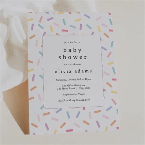 Rainbow Sprinkles Baby Shower Invitation Zazzle