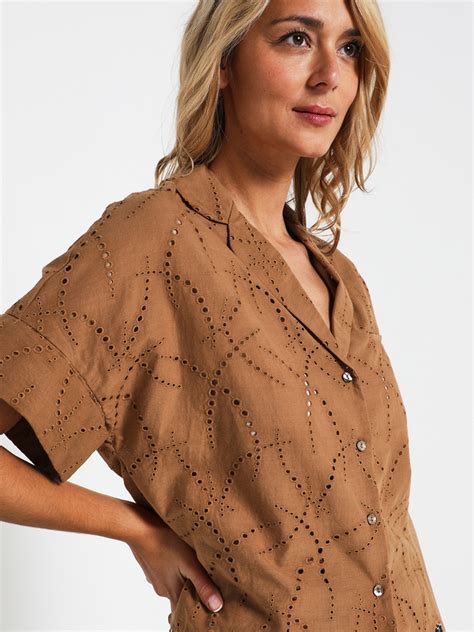 See U Soon Chemise Chemisier Camel Femme Des Marques Et Vous