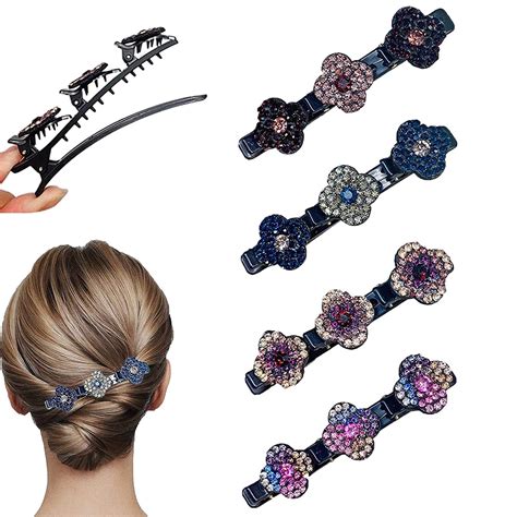 Pcs Satin Fabric Hair Bands Sparkling Crystal Stone Braided Hair