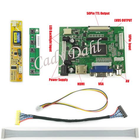 HDMI VGA 2AV Controller Board Backlight Inverter 30Pins Lvds Cable