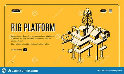 Bandera Isométrica De La Web Del Vector De La Plataforma Petrolera