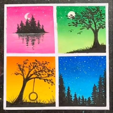 50 Silhouette Painting Ideas Easy To Make Silhouette Painting