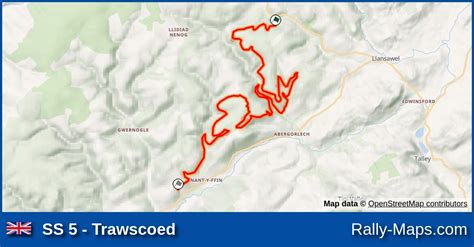 Ss 5 Trawscoed Stage Map Fram Welsh International Rally 1987 Brc