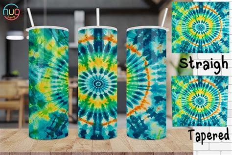 Tie Dye Oz Skinny Vibrant Tumbler Wrap Graphic By Hughang Art Studio