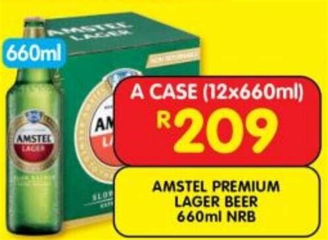 AMSTEL PREMIUM LAGER BEER 660ml NRB Offer At Shoprite