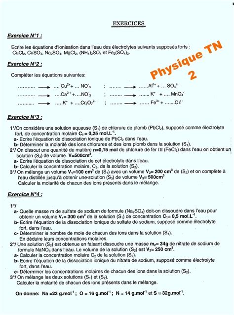 2 ème Sciences Physique 2ème Science