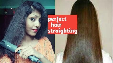 How To Straighten Your Hair With Hair Straightener Perfect Hair Straighting At Home Youtube