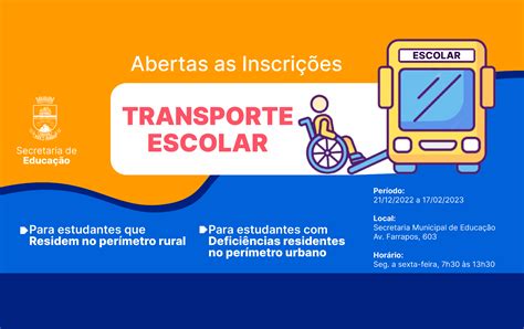 Inscri Es Para O Transporte Escolar Iniciam Nesta Quarta Feira