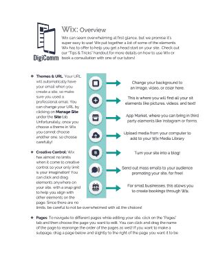 Fillable Online Wix Overview Fax Email Print Pdffiller