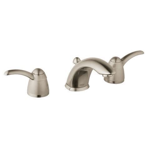 Grohe Talia Brushed Nickel 2 Handle Widespread Watersense Bathroom Faucet Drain Included At