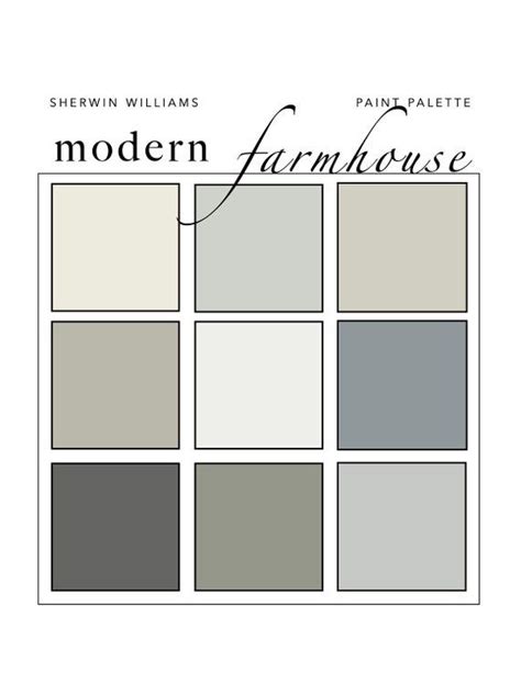 Modern Farmhouse Whole Home Paint Color Palette Sherwin Williams