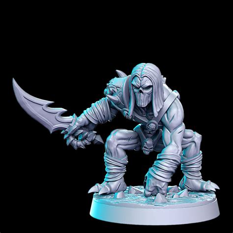 3d Printable Pre Supported Shadow Stalker Undead Aassassin 32mm