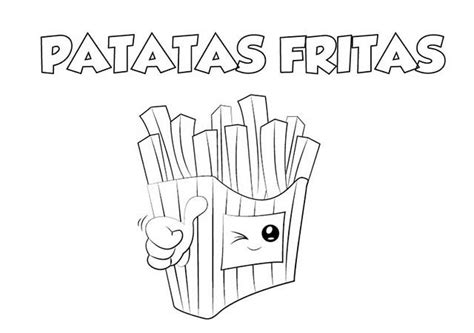 Dibujo Colorear Patatas Fritas Alimentos Para Colorear Alimentos