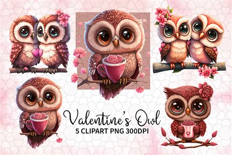 Chibi Owl Valentine S Day Clipart Graphic By Lq Design Creative Fabrica