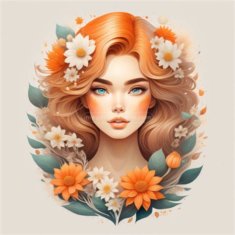 Rostro de mujer con flores Imágenes Vanarte