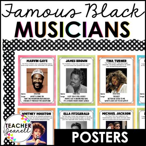 Famous Black Musicians Of The 20th Century Bulletin Board And Posters